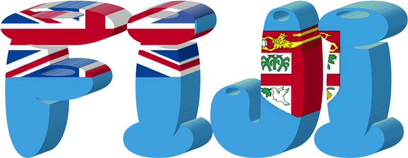 Fiji lettering with flag