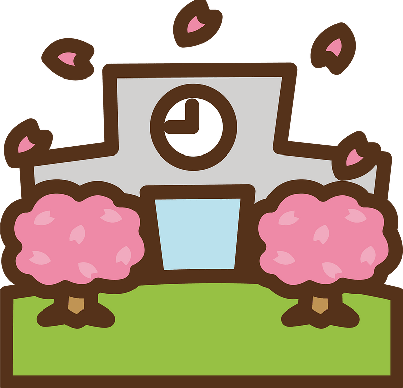 School cherry blossoms