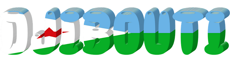 Djibouti lettering with flag