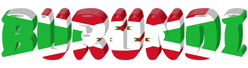Burundi lettering with flag