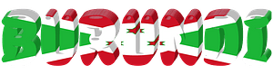 Burundi lettering with flag