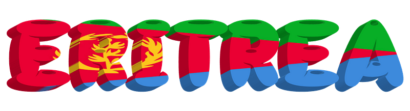 Eritrea lettering with flag