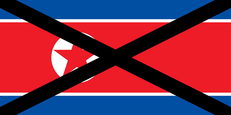 Flag of North Korea crossed