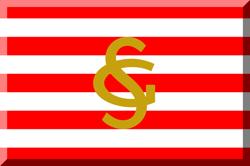 Red and white with sg