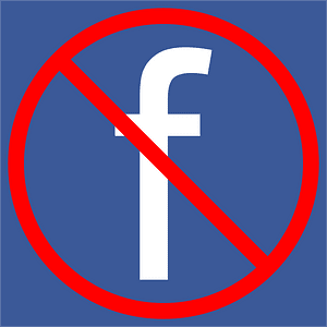White "f" on a blue background in a "no" sign