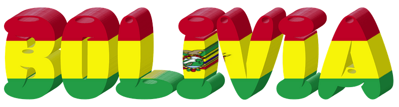 Bolivia lettering with flag