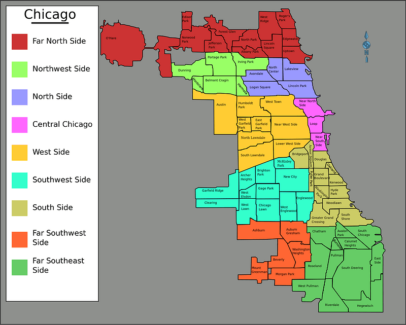Chicago neighborhoods outline