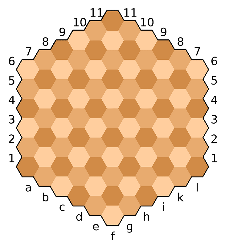Hexagonal chess board