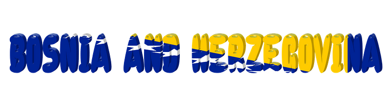 Bosnia and Herzegovina lettering with flag