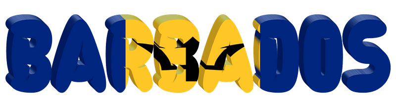 Barbados lettering with flag