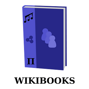 Wikibooks standing textbook en logo