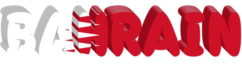 Bahrain lettering with flag