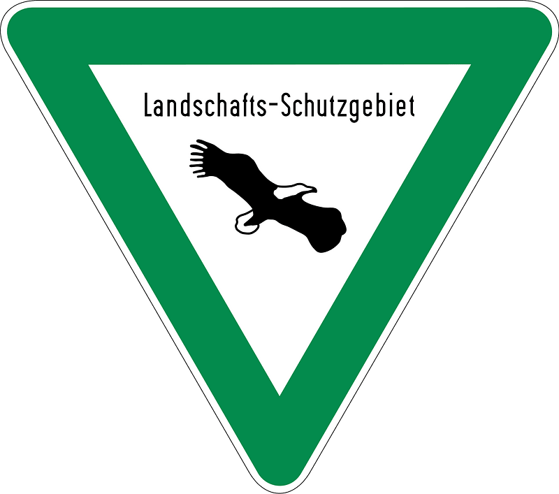 Sonderschild Landschaftsschutzgebiet - frühe Ausführung