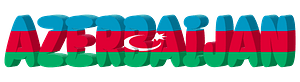 Azerbaijan lettering with flag