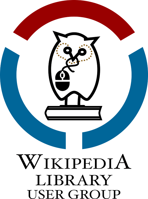 Wikipedia Library User Group logo with text