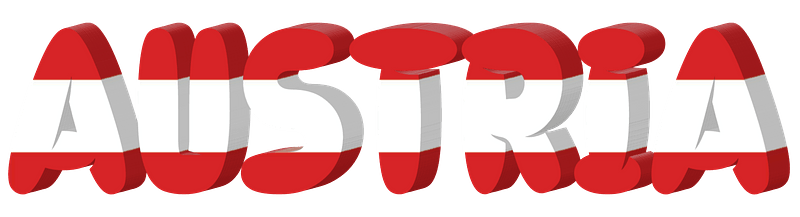 Austria lettering with flag