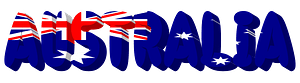 Australia lettering with flag