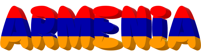 Armenia lettering with flag