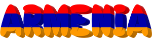 Armenia lettering with flag