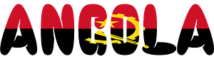 Angola lettering with flag