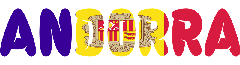 Andorra lettering with flag