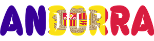 Andorra lettering with flag