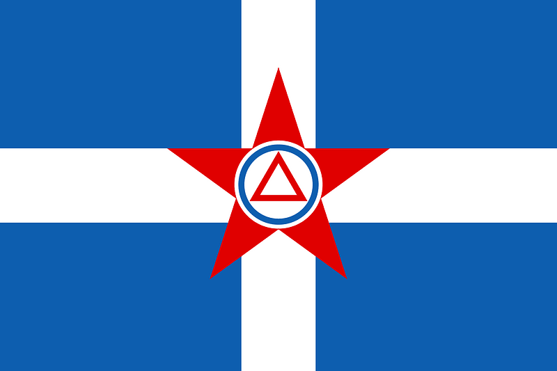 Flag of the Democratic Army of Greece (red star)