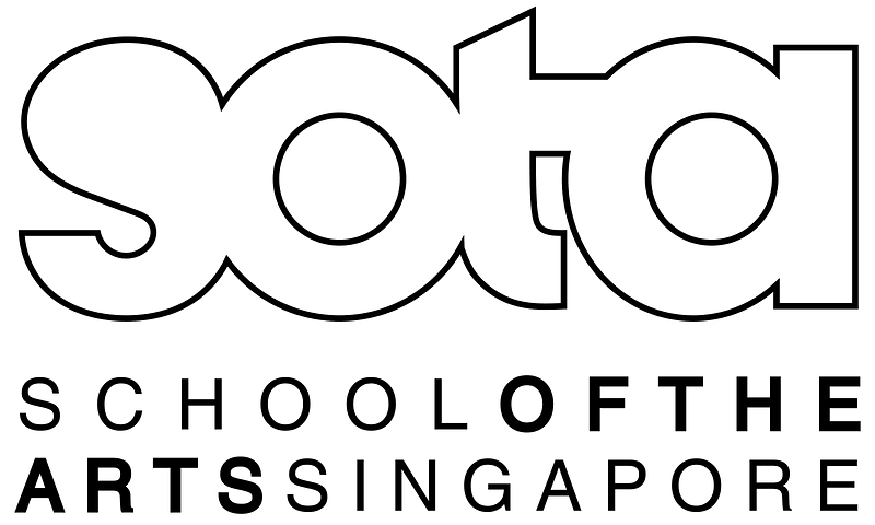 Logo of the School of the Arts, Singapore (white)