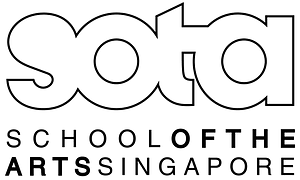 Logo of the School of the Arts, Singapore (white)