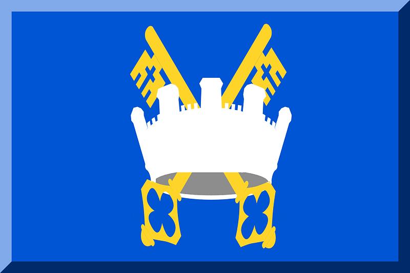 Azzurro con chiavi e corona