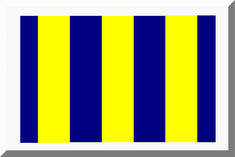 Blu e Giallo a strisce con bordo bianco