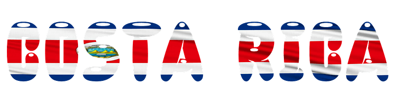 Costa Rica lettering with flag