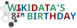 Wikidata 8th birthday logo dark