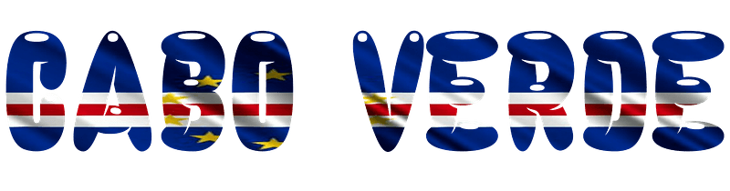 Cabo Verde lettering with flag