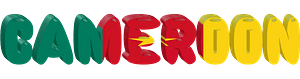 Cameroon lettering with flag