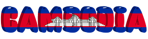 Cambodia lettering with flag