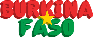 Burkina Faso lettering with flag