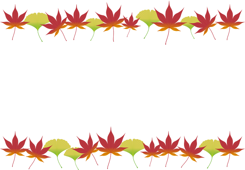 Maple ginkgo leaves frame