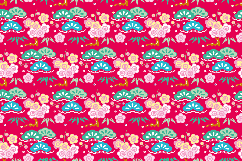 Pine bamboo plum background