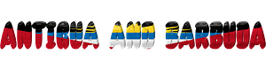 Antigua and Barbuda lettering with flag