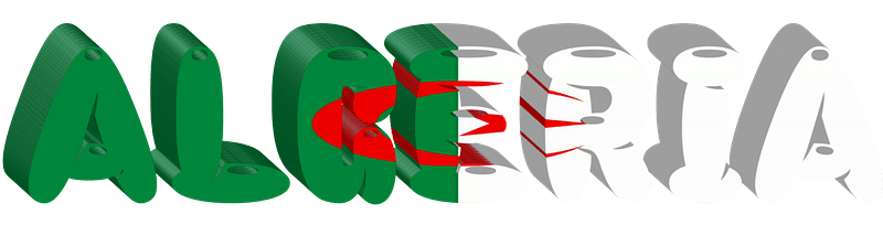 Algeria lettering with flag