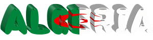 Algeria lettering with flag