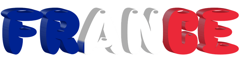France lettering with flag