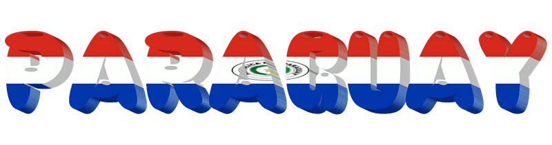Paraguay lettering with flag