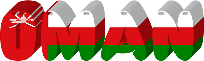 Oman lettering with flag