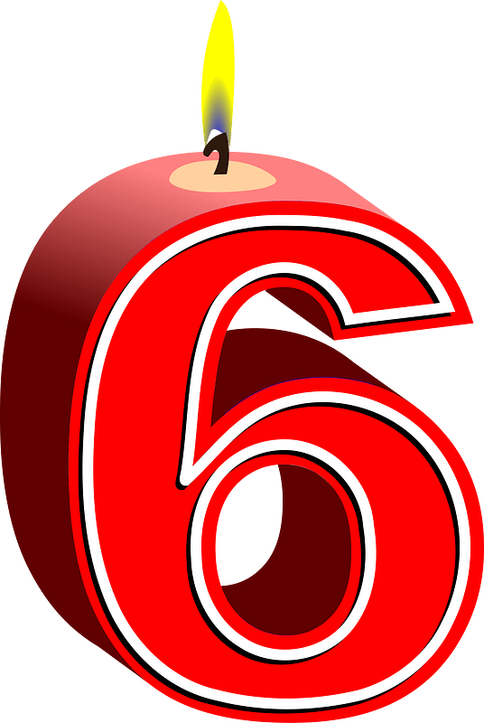 Birthday candle number six