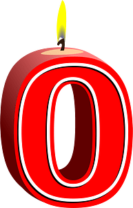 Birthday candle number zero