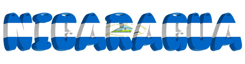 Nicaragua lettering with flag