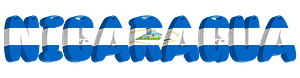 Nicaragua lettering with flag