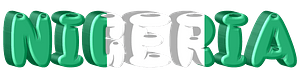 Nigeria lettering with flag